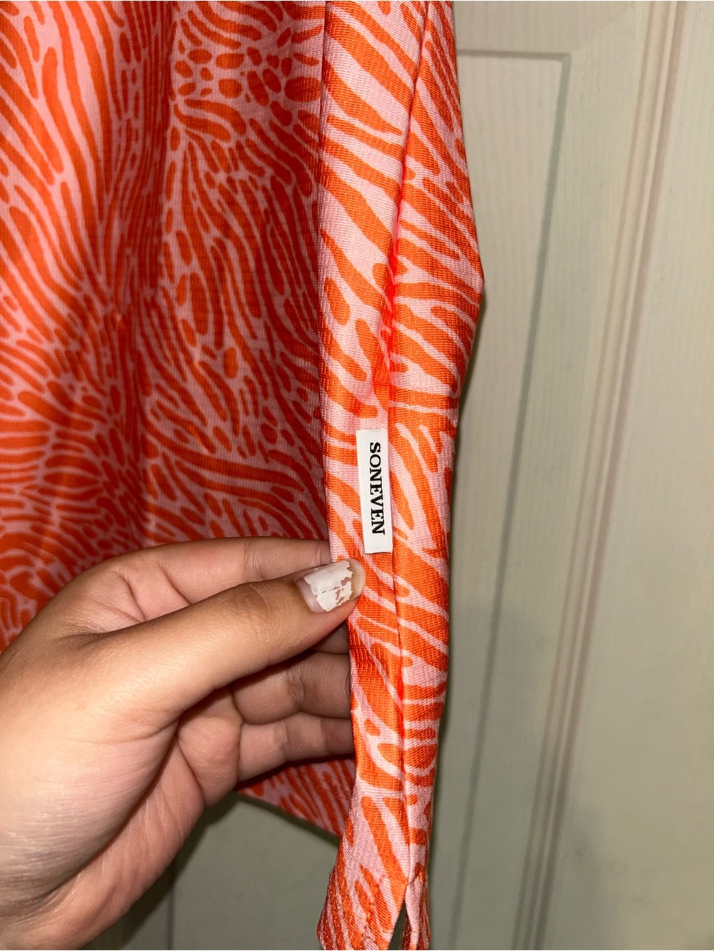 Women’s Orange Printed Zip-Front Camisole - Picture 3 of 5